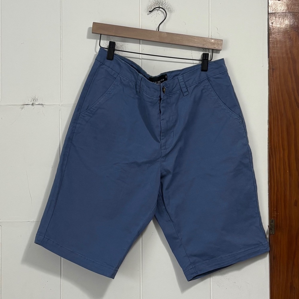 Peau De Loup Upcycled Chino Shorts Slate Blue Gender Neutral Size 10 NWT